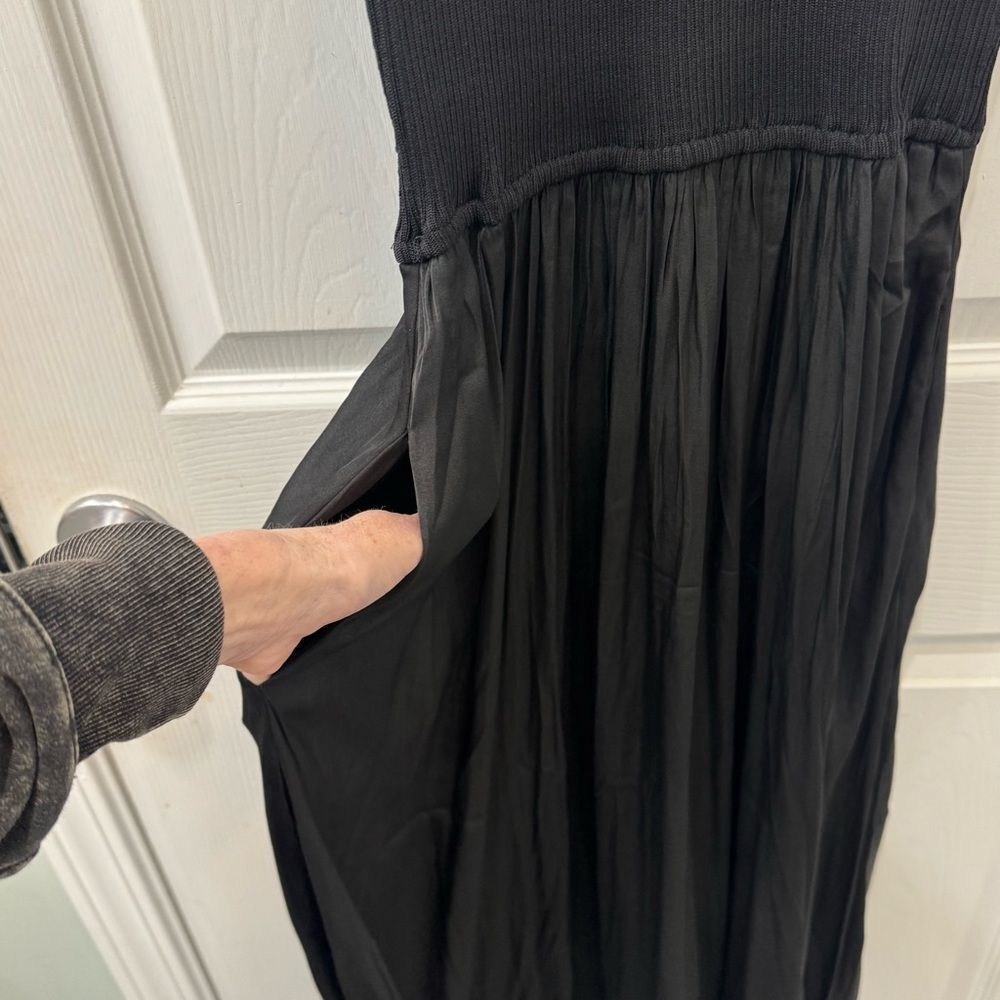 Elan Black mockneck sleeveless mixed media maxi dress size medium new with tags - Picture 8 of 12
